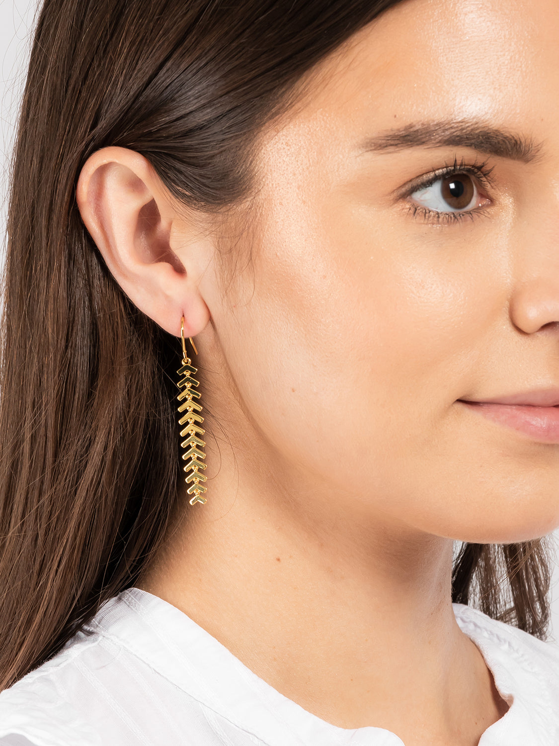 Gift Packaged 'Trudy' 18ct Yellow Gold Plated 925 Silver Minimalist Drop Earrings