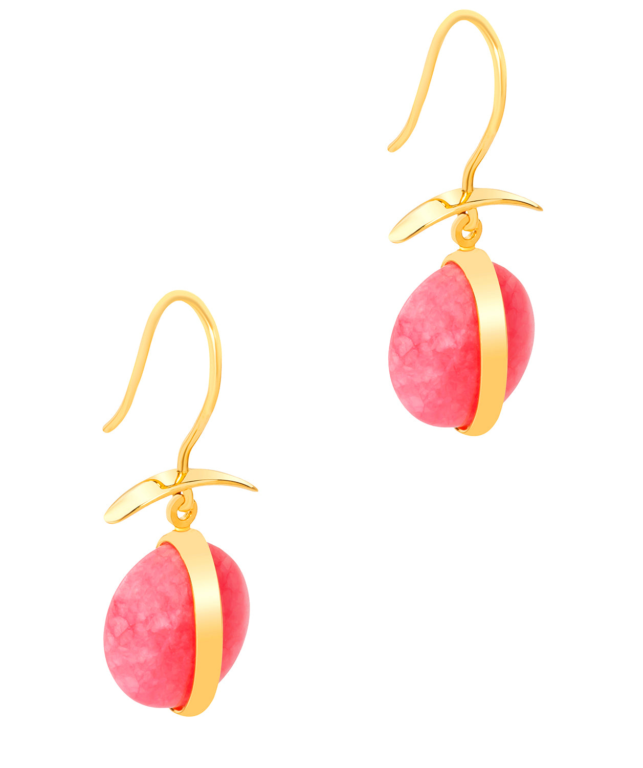 Gift Packaged 'Manon' 18ct Yellow Gold Plated 925 Silver & Pink Gemstone Drop Earrings