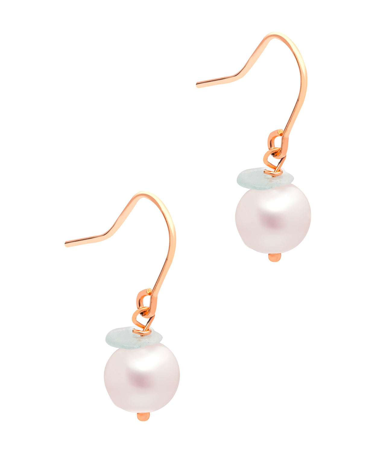 Gift Packaged 'Zeloa' 18ct Rose Gold Plated 925 Silver with Freshwater Pearl and Blue Gemstone Drop Earrings