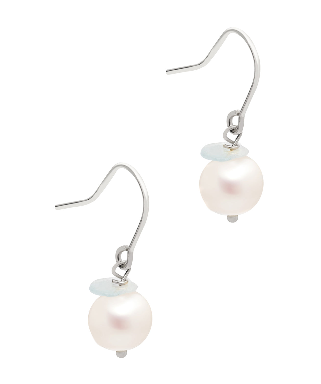 Gift Packaged 'Zeloa' 925 Silver with Freshwater Pearl & Blue Gemstone Drop Earrings