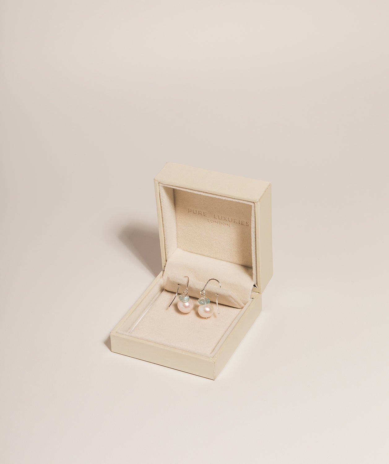 Gift Packaged 'Zeloa' 925 Silver with Freshwater Pearl & Blue Gemstone Drop Earrings