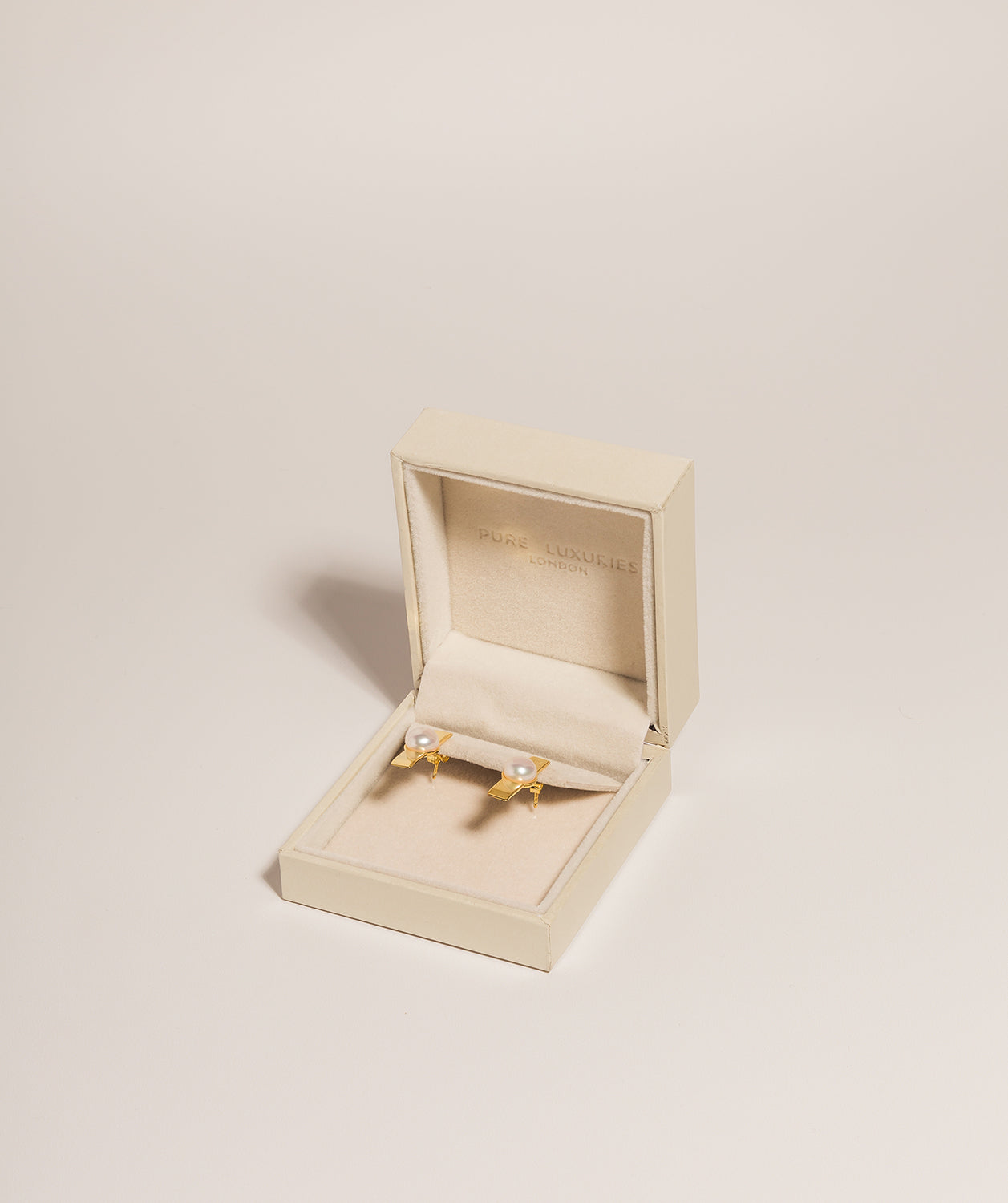 Gift Packaged 'Kitty' 18ct Yellow Gold Plated 925 Silver Linear Bar & Freshwater Pearl Earrings