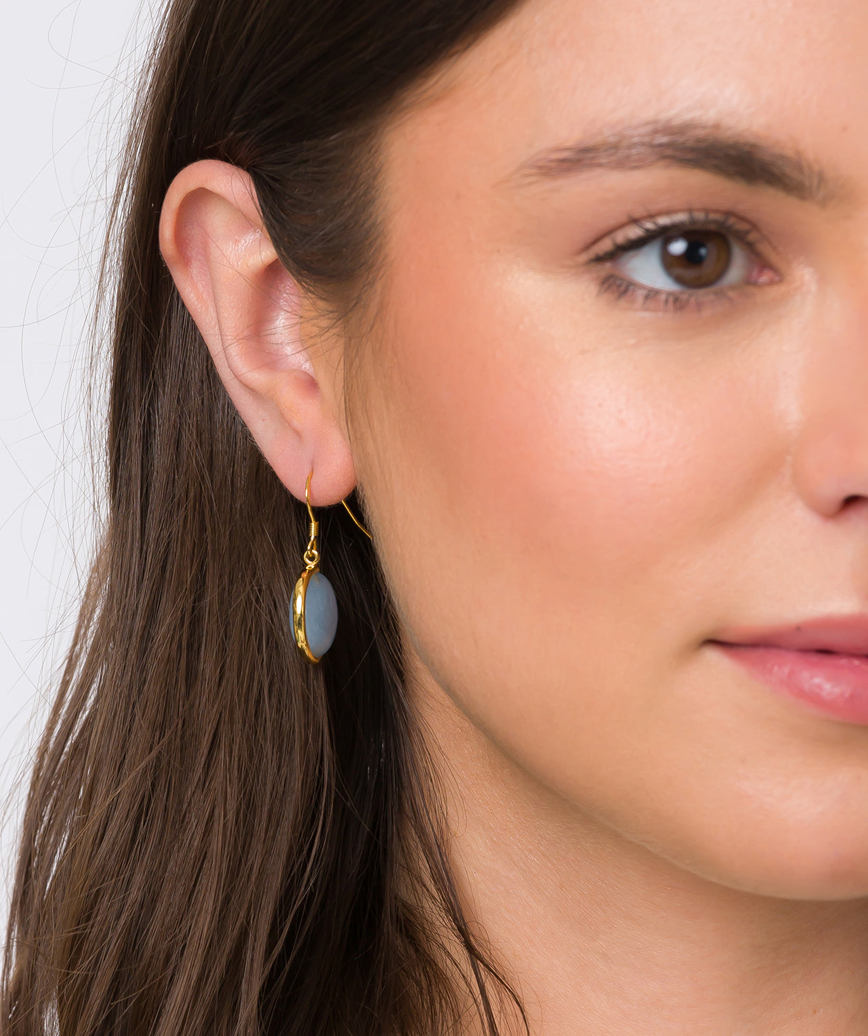 Gift Packaged 'Mattea' 18ct Yellow Gold Plated 925 Silver & Blue Gemstone Drop Earrings