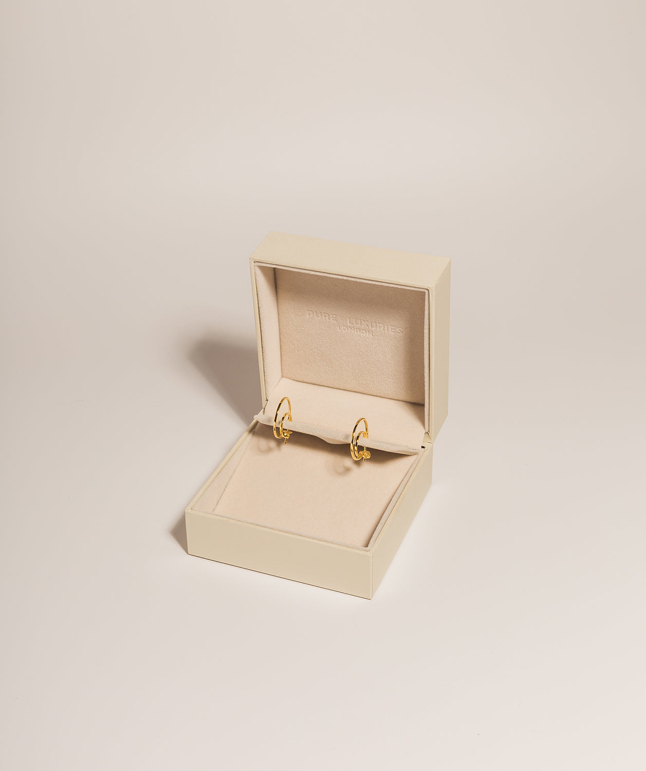 Gift Packaged 'Erika' 18ct Yellow Gold 925 Silver Crescent Moon Hoop Earrings