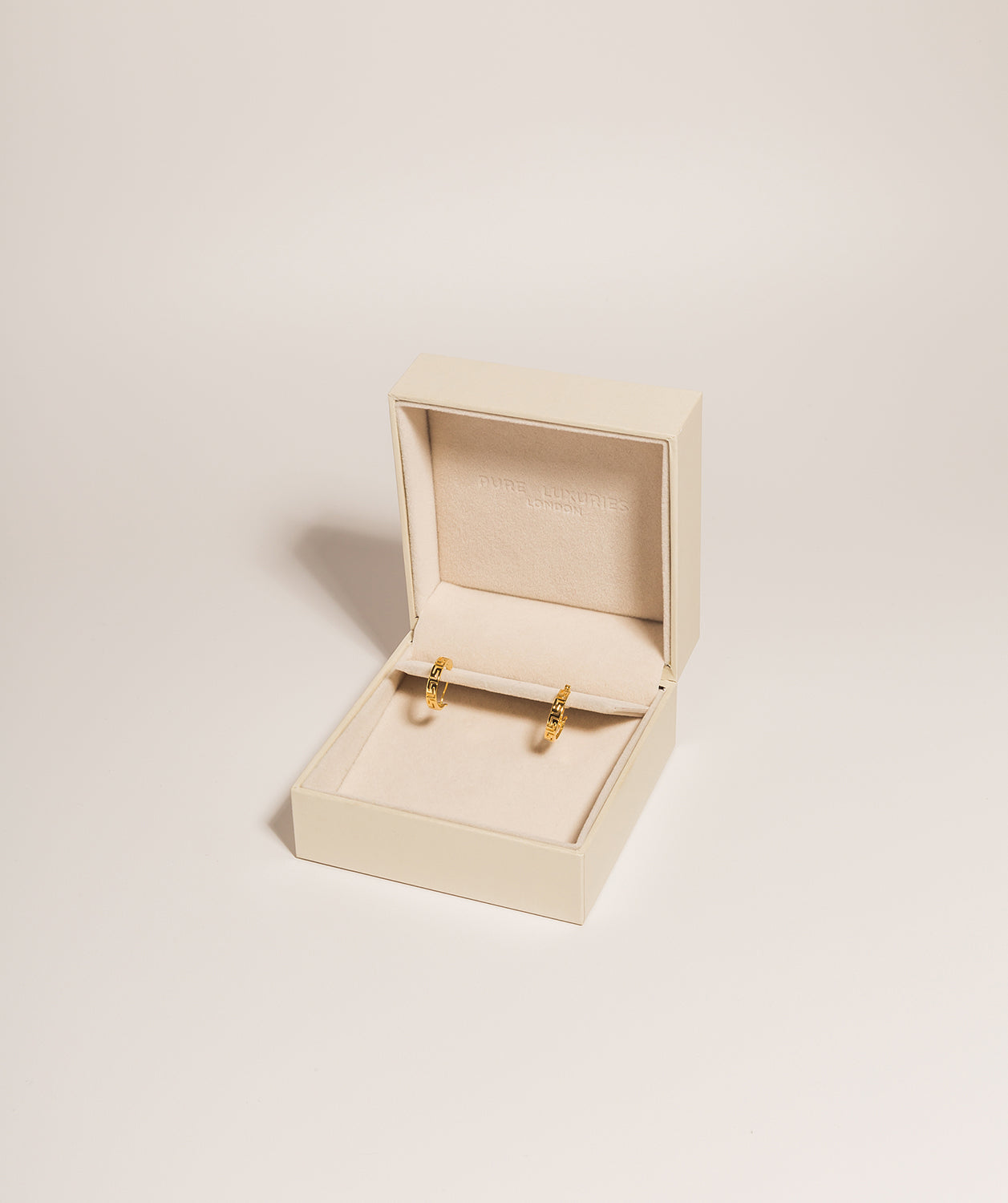 Gift Packaged 'Pheny' 925 Silver Greek Key Design Hoop Earrings