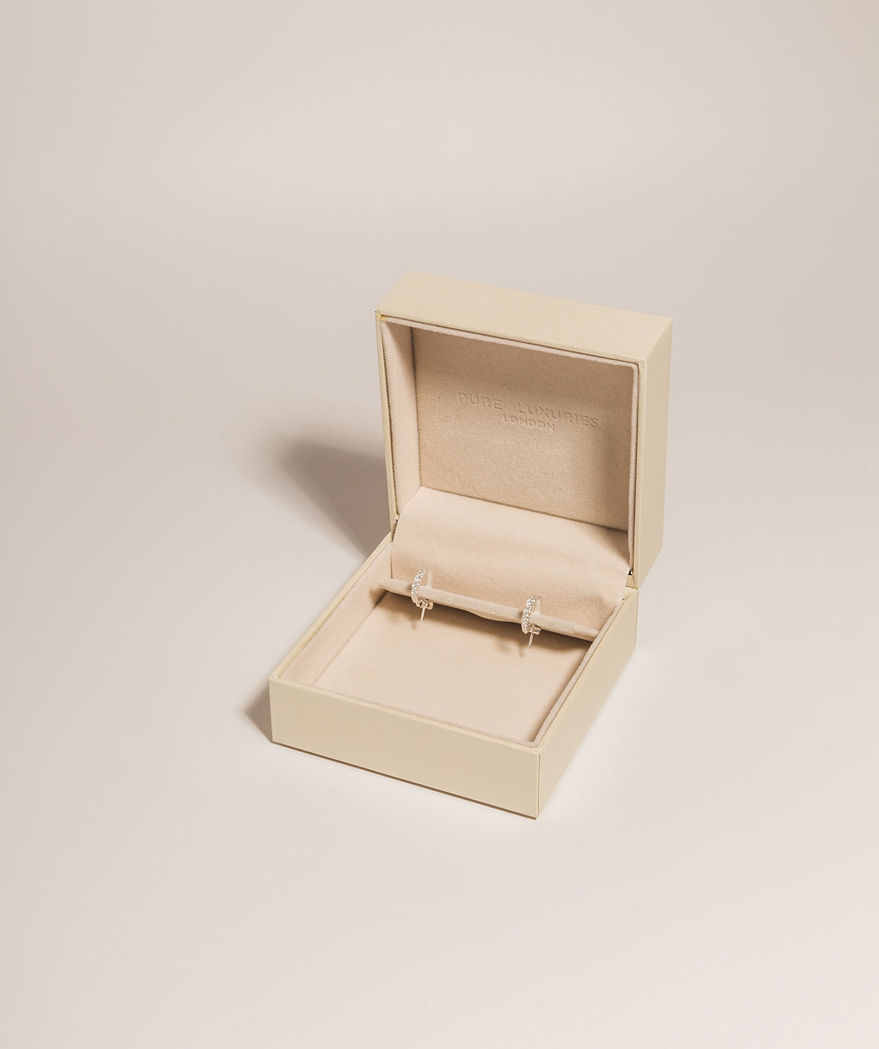 Gift Packaged 'Nessa' 925 Silver Textured Small Half Hoop Earrings