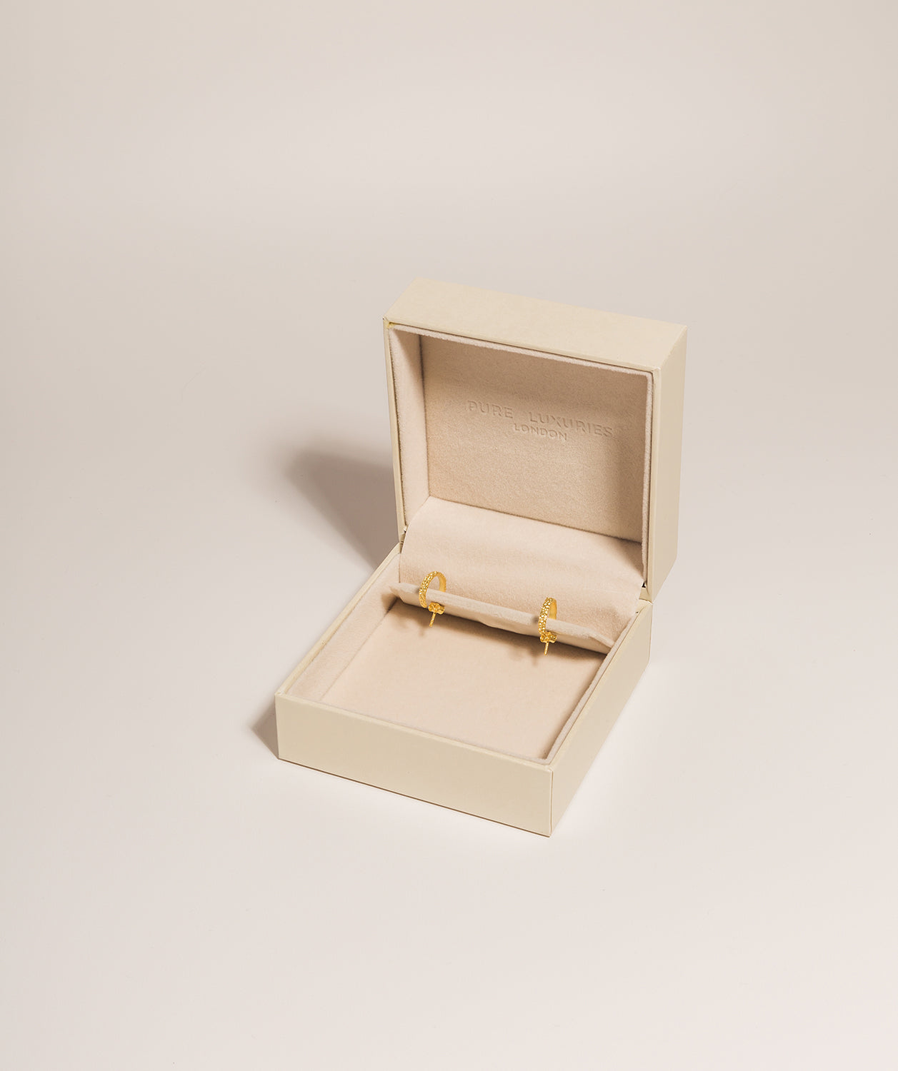 Gift Packaged 'Nessa' 18ct Yellow Gold Plated 925 Silver Textured Small Half Hoop Earrings