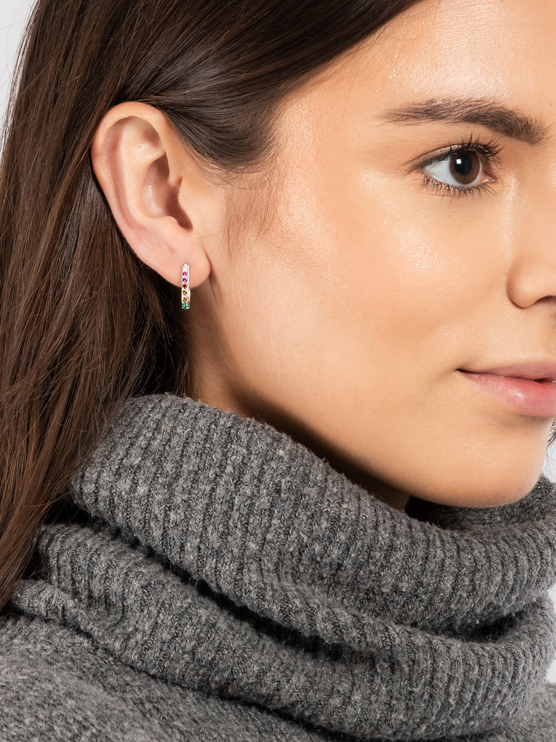 Gift Packaged 'Celana' 925 Silver & Multi-Coloured Cubic Zirconia Earrings