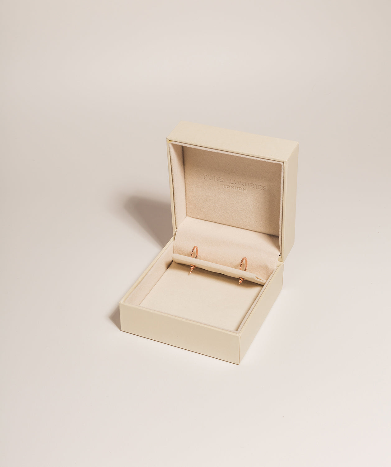 Gift Packaged 'Abbie' 18ct Rose Gold 925 Silver Geometric Open End Hoop Earrings