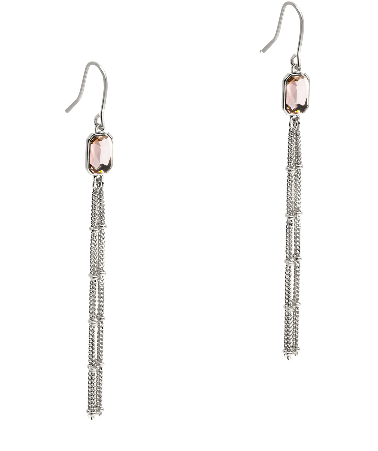 Gift Packaged 'Agatha' 925 Silver & Pink Gemstone Drop Earrings