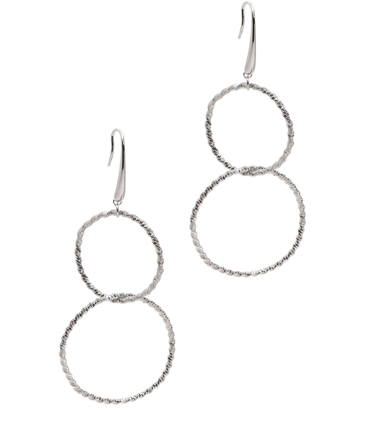Gift Packaged 'Sakura' Sterling Silver Circle Drop Earrings