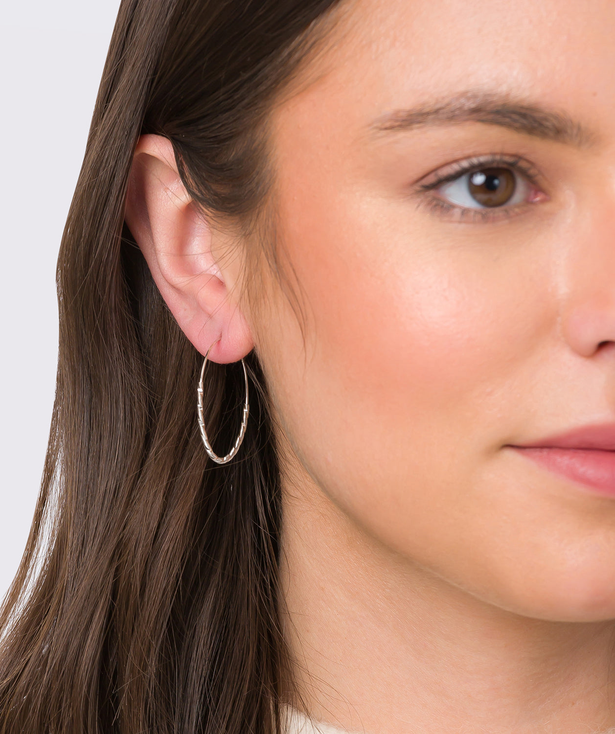 Gift Packaged 'Kessie' Sterling Silver Twist Hooped Earrings