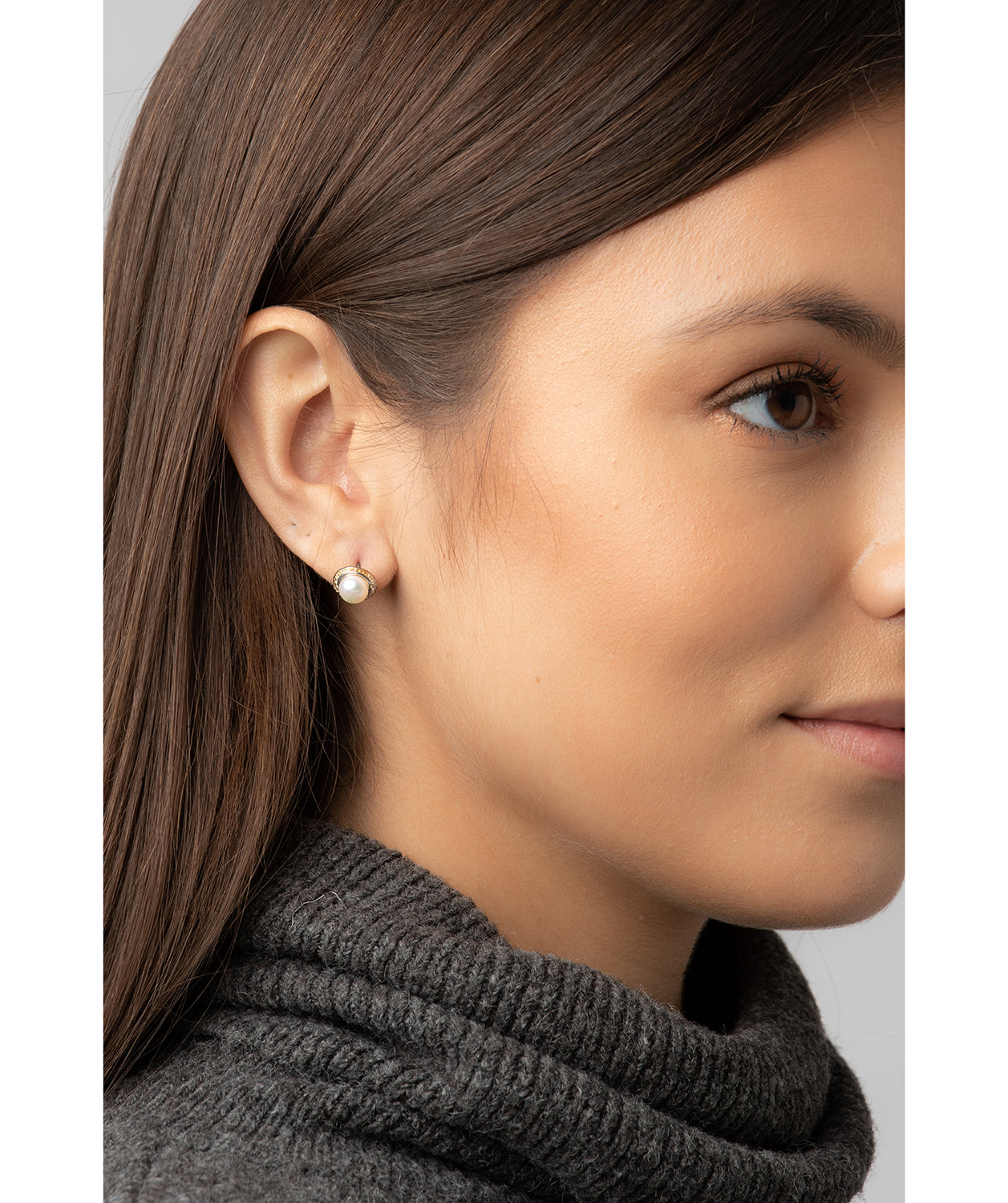 Gift Packaged 'Carlotta' Sterling Silver Freshwater Pearl and Cubic Zirconia Stud Earrings