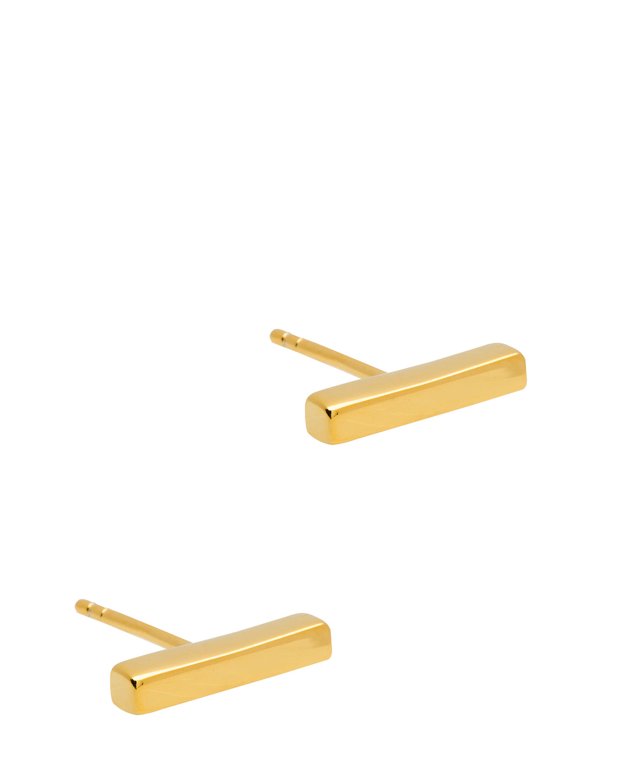 Gift Packaged 'Dakota' 18ct Yellow Gold Plated 925 Silver Minimalist Bar Stud Earrings