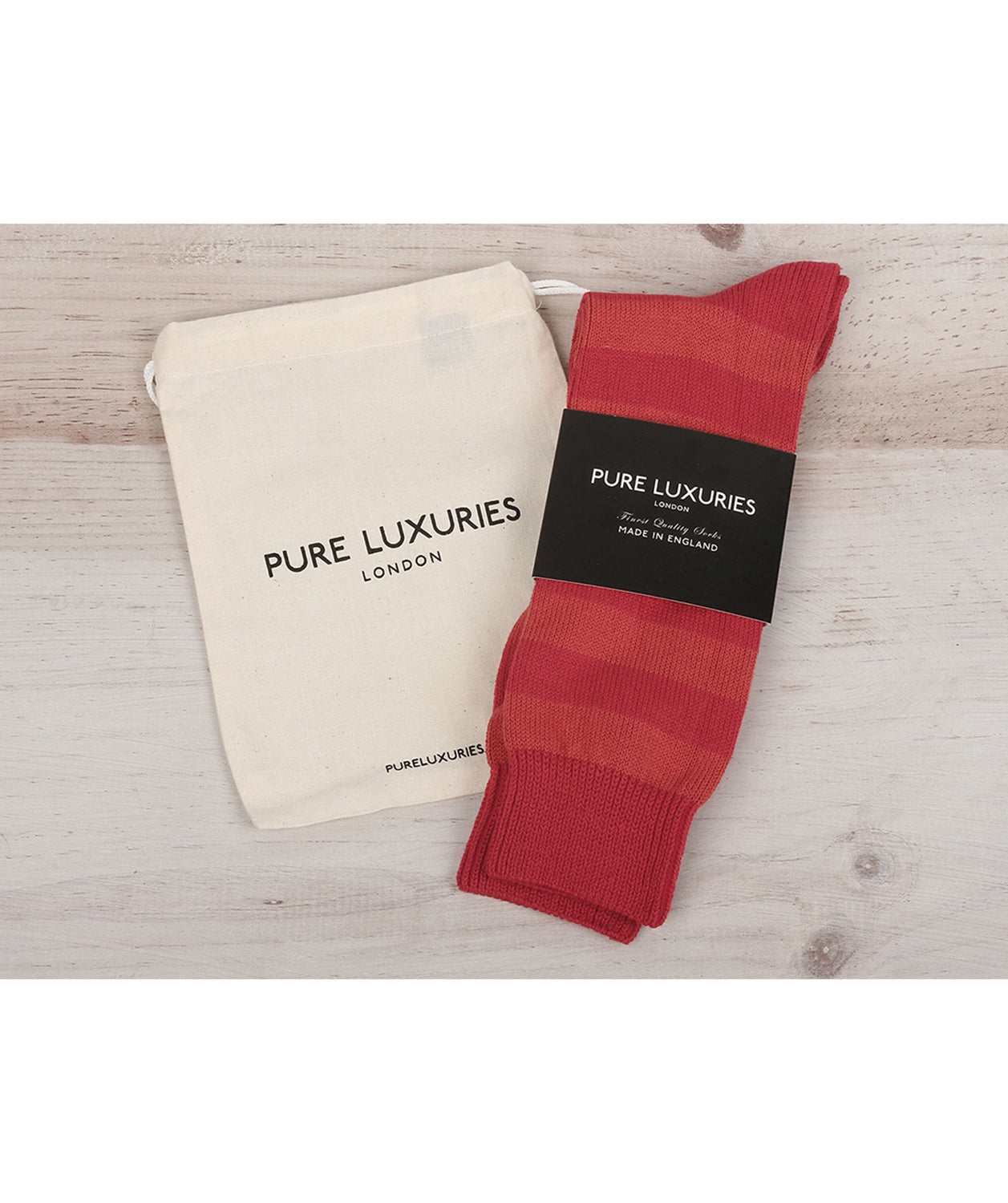 Red and Copper Striped Cotton Socks