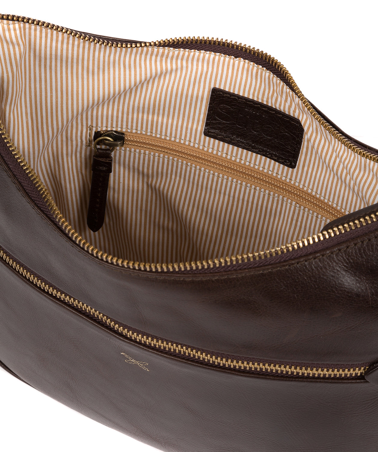 'Kay' Dark Chocolate Leather Cross Body Bag Pure Luxuries London