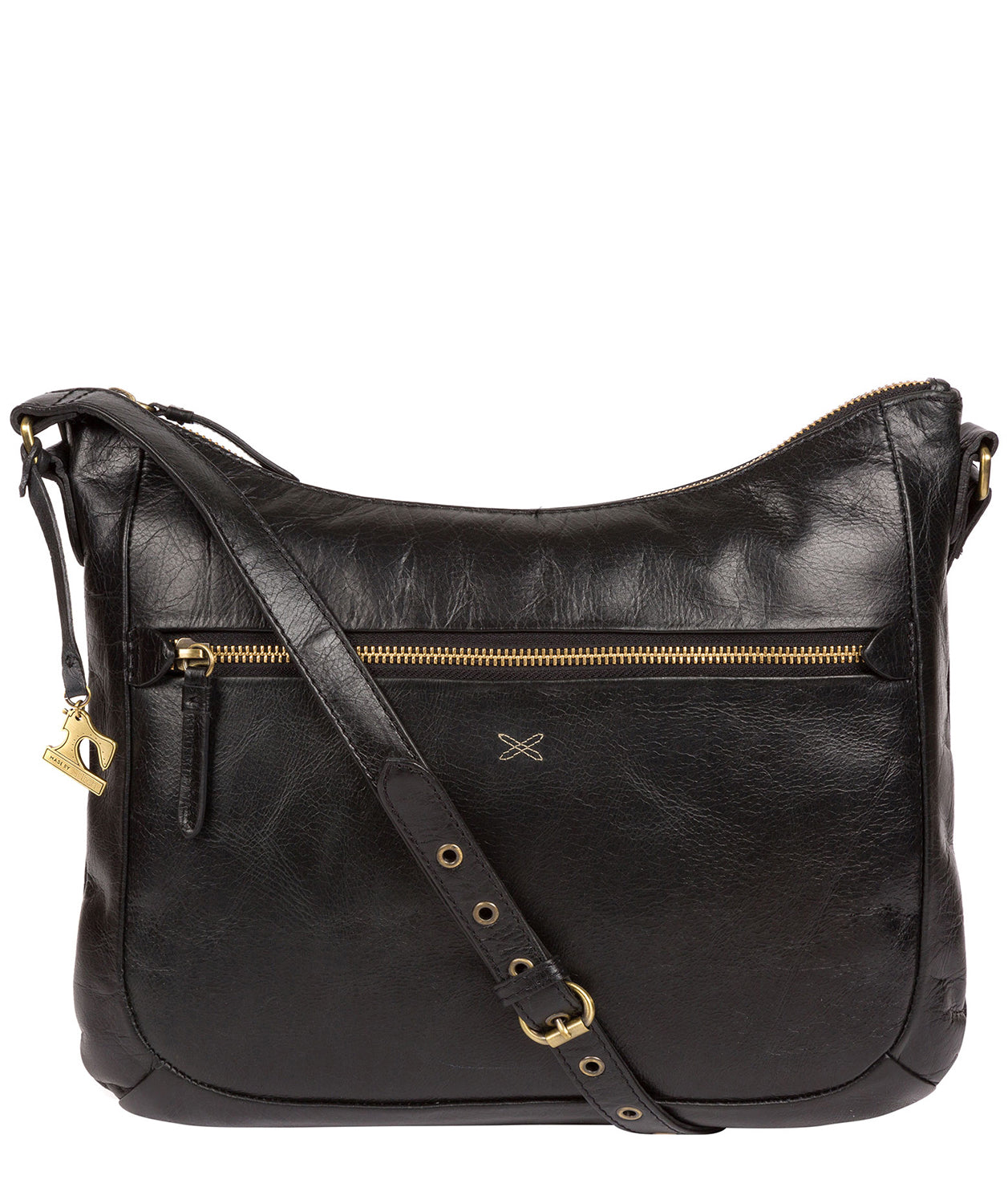 'Kay' Ebony Leather Cross Body Bag Pure Luxuries London