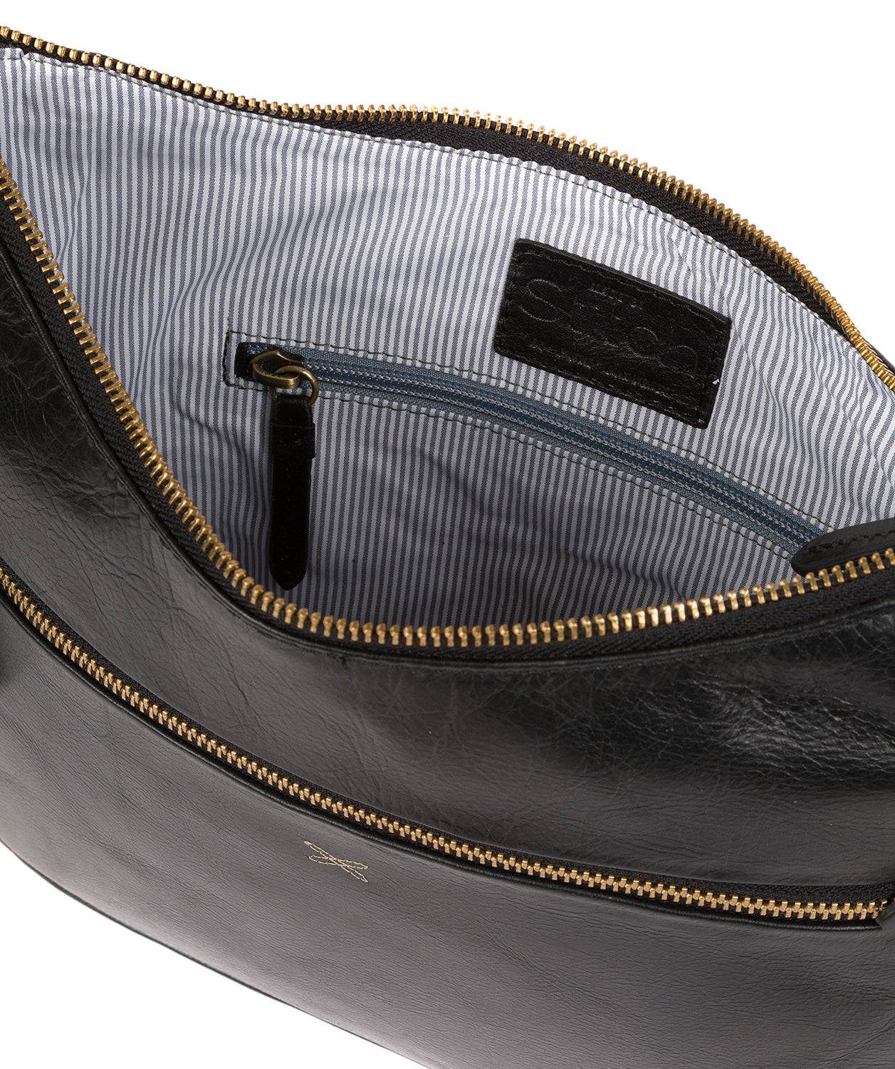 'Kay' Ebony Leather Cross Body Bag Pure Luxuries London