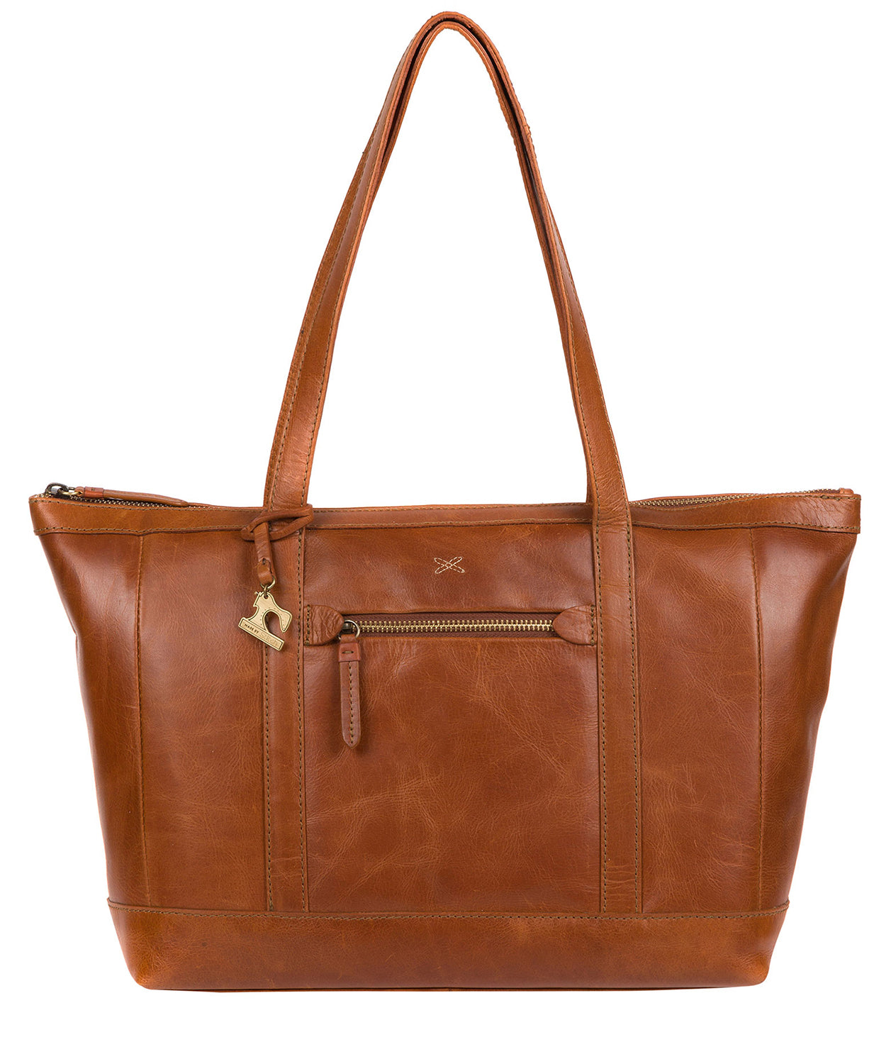 'Ellis' Bourbon Leather Tote Bag image 1