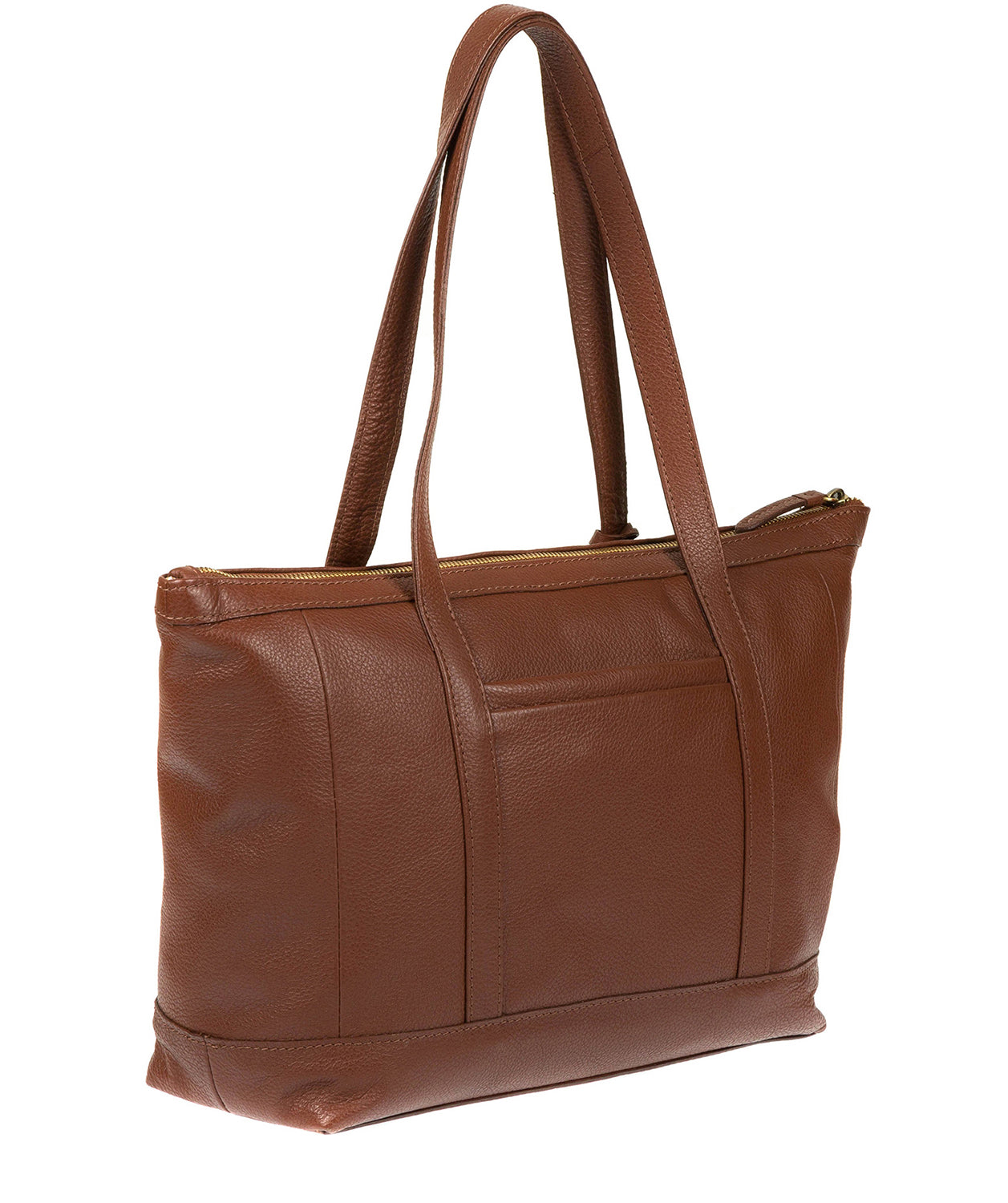 'Ellis' Cognac Leather Tote Bag Pure Luxuries London
