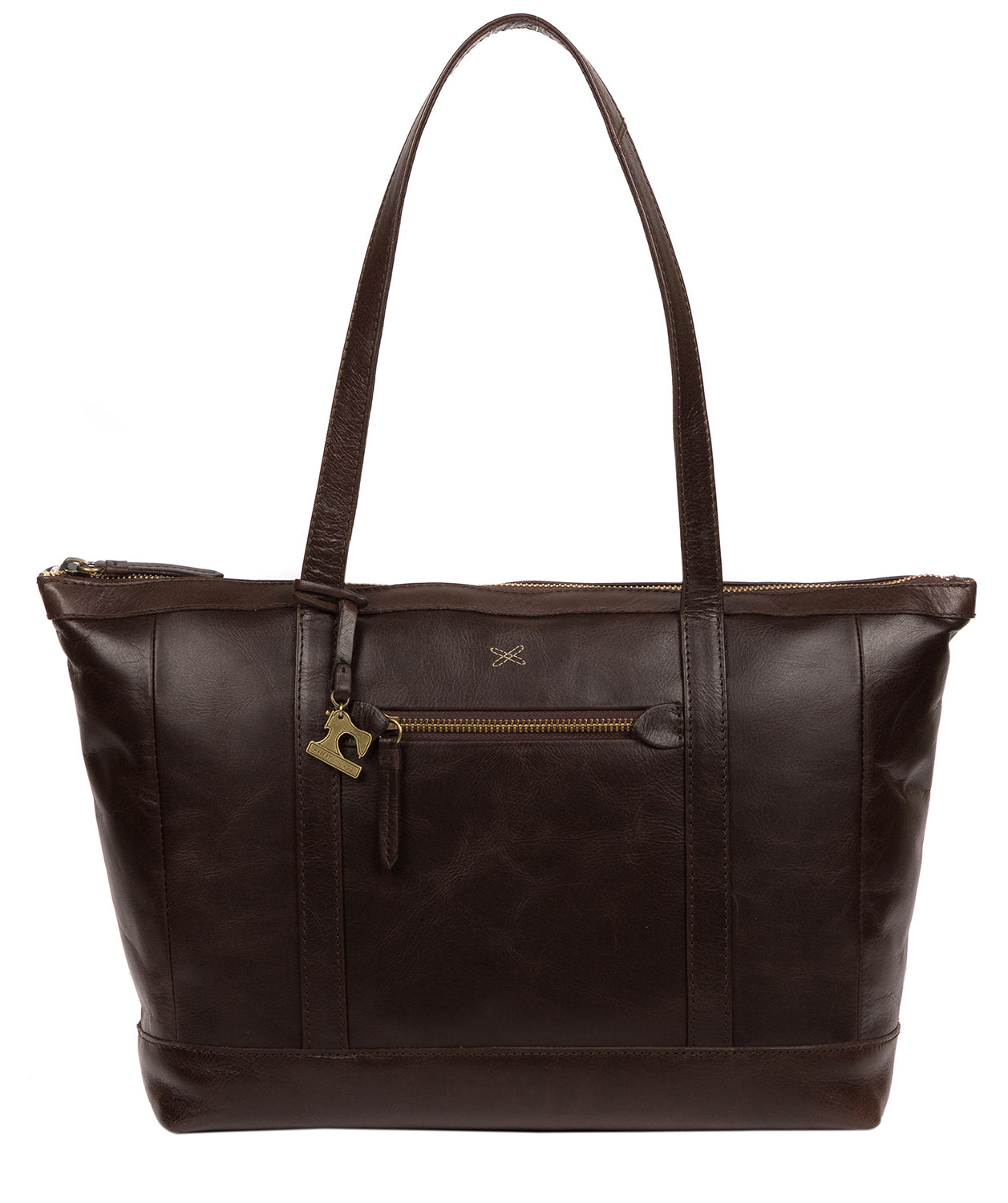 'Ellis' Dark Chocolate Leather Tote Bag image 1