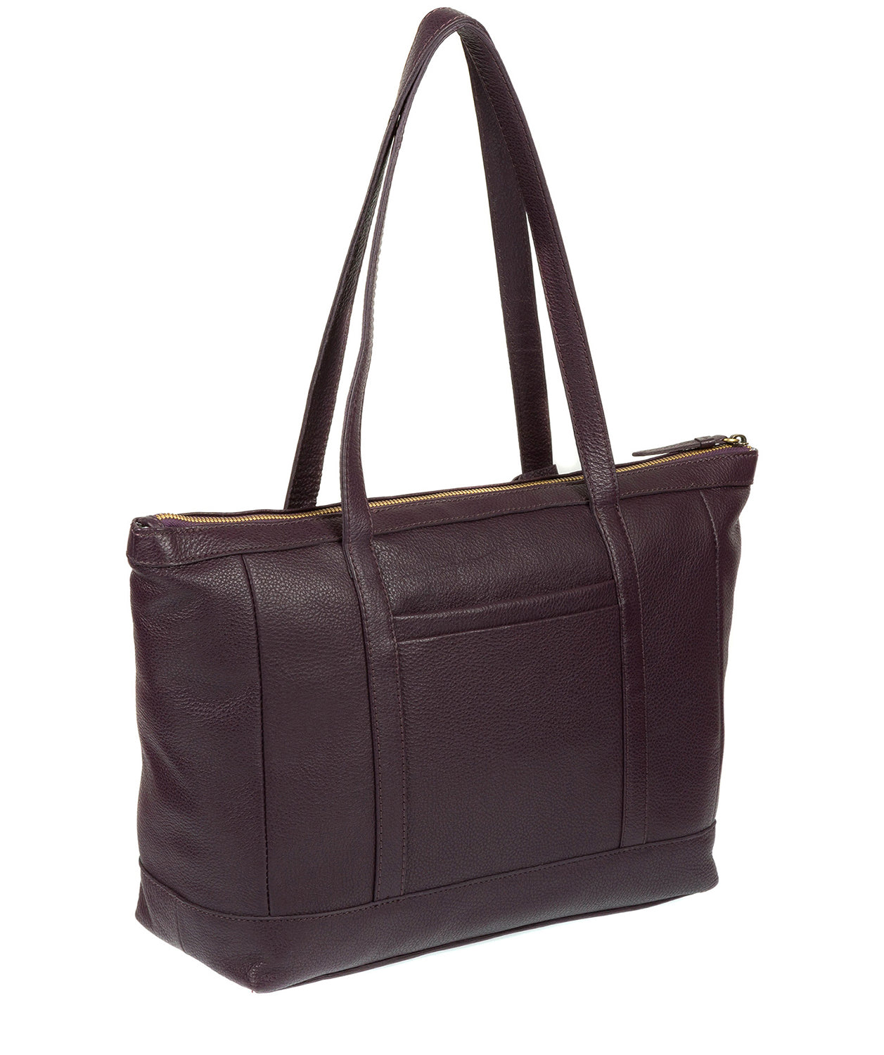 'Ellis' Plum Leather Tote Bag image 5