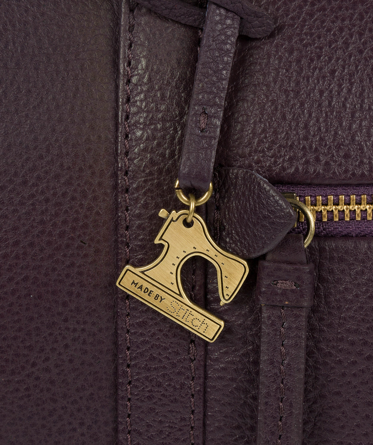 'Ellis' Plum Leather Tote Bag image 6