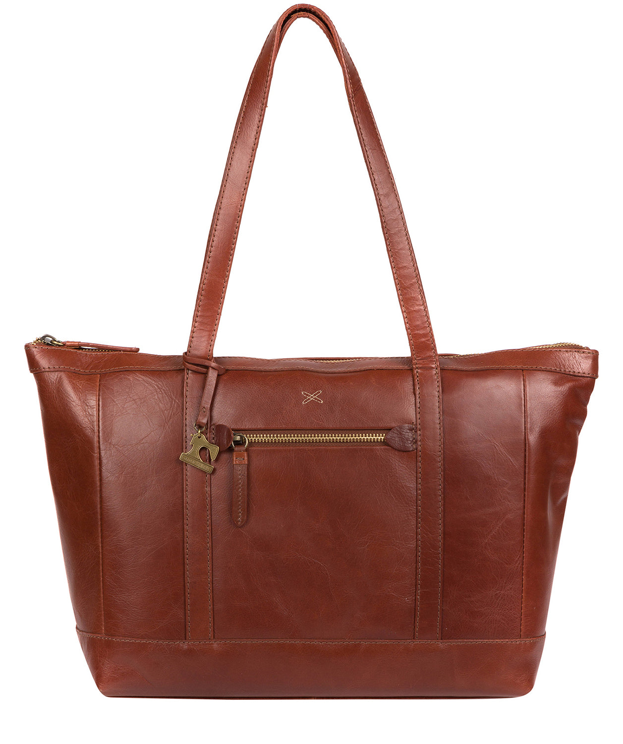 'Ellis' Whiskey Leather Tote Bag image 1