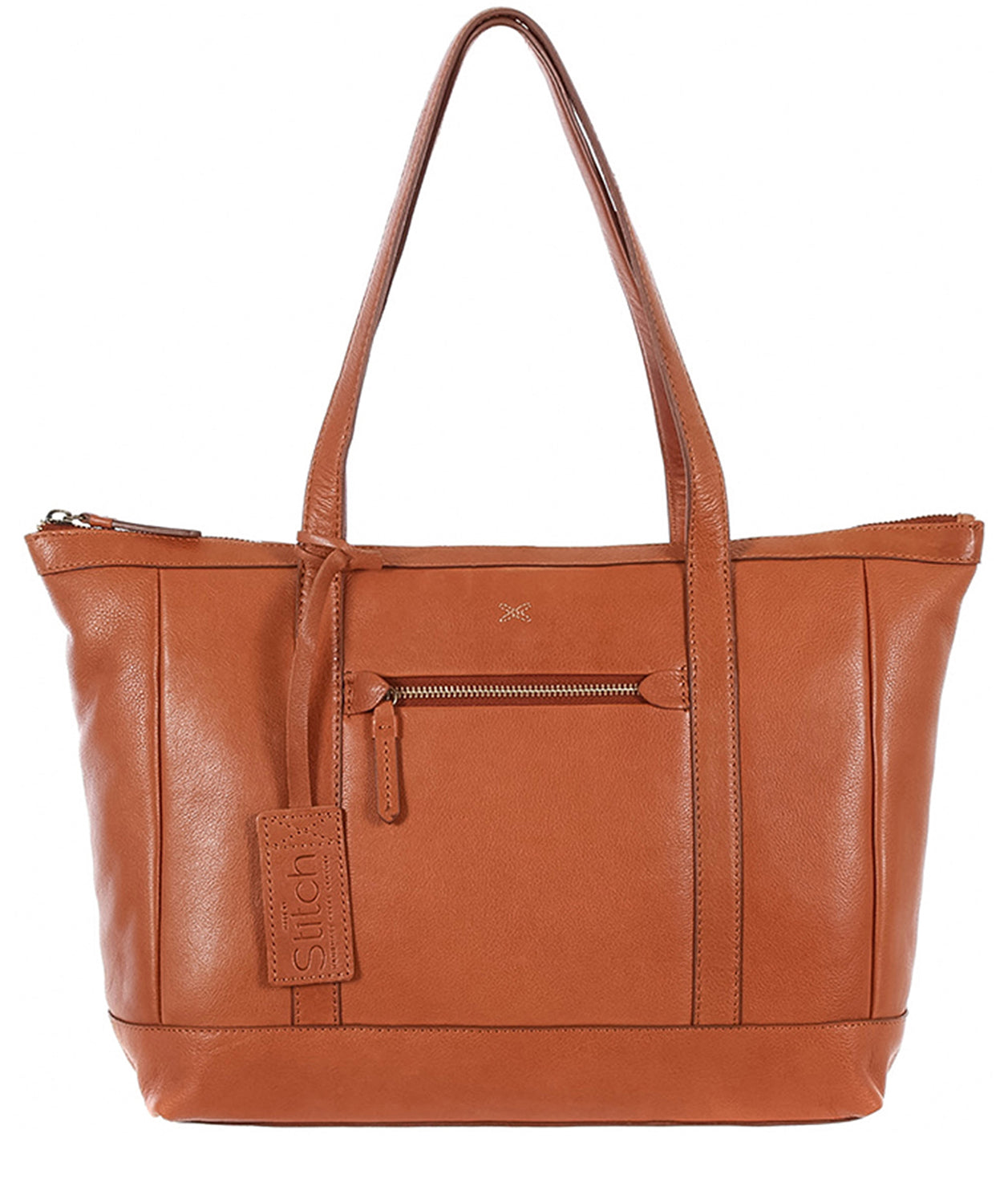 'Ellis' Toffee Leather Tote Bag