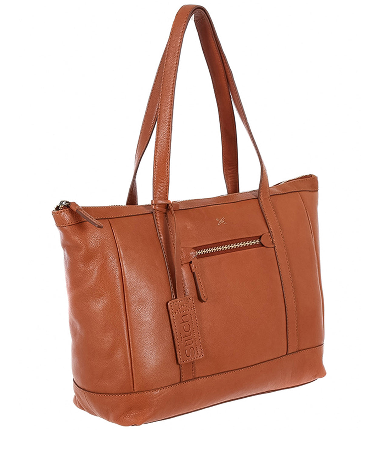 'Ellis' Toffee Leather Tote Bag