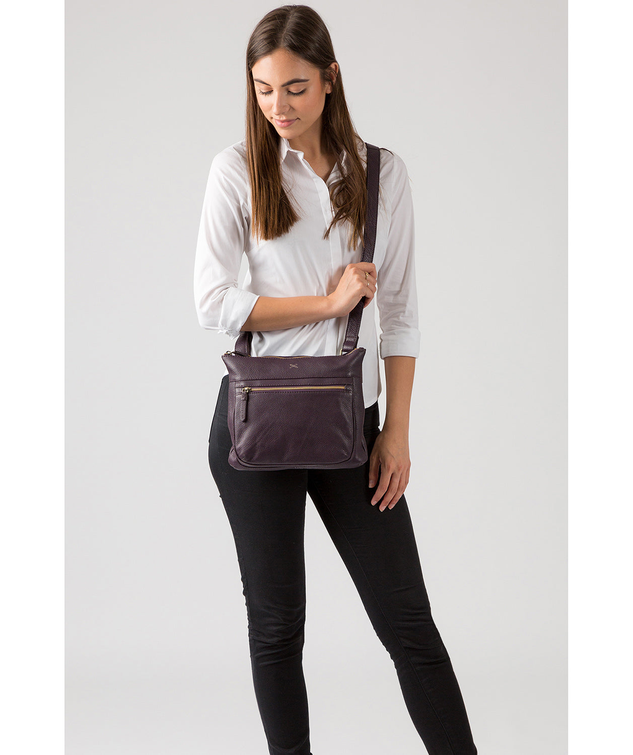 'Victoria' Plum Cross Body Bag