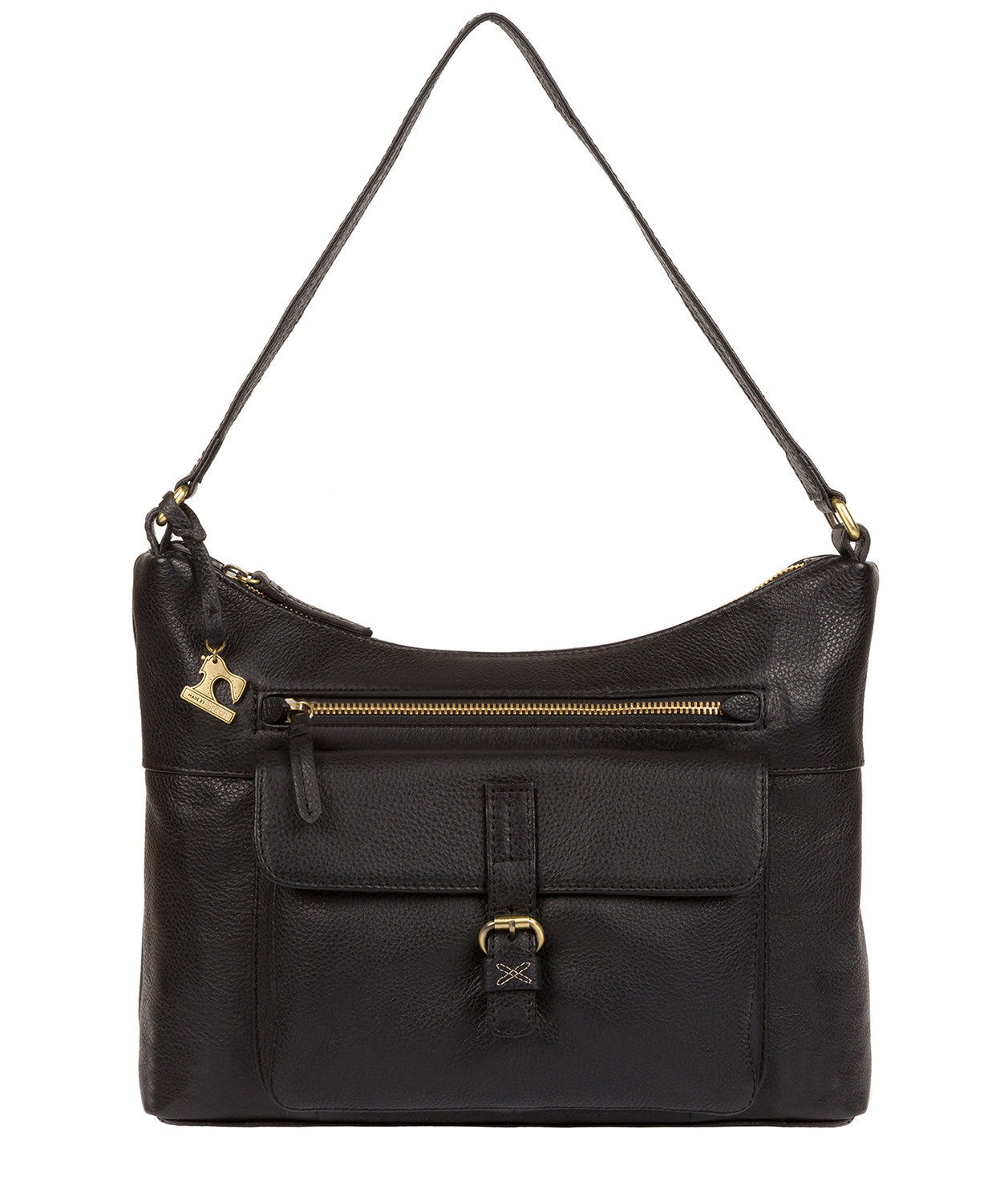 'Laura' Black Leather Shoulder Bag image 1