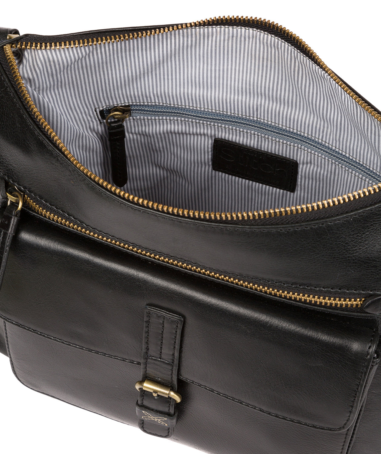 'Laura' Ebony Leather Shoulder Bag image 4