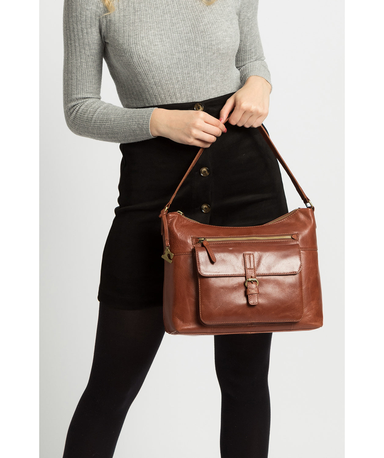 'Laura' Whiskey Leather Shoulder Bag image 2