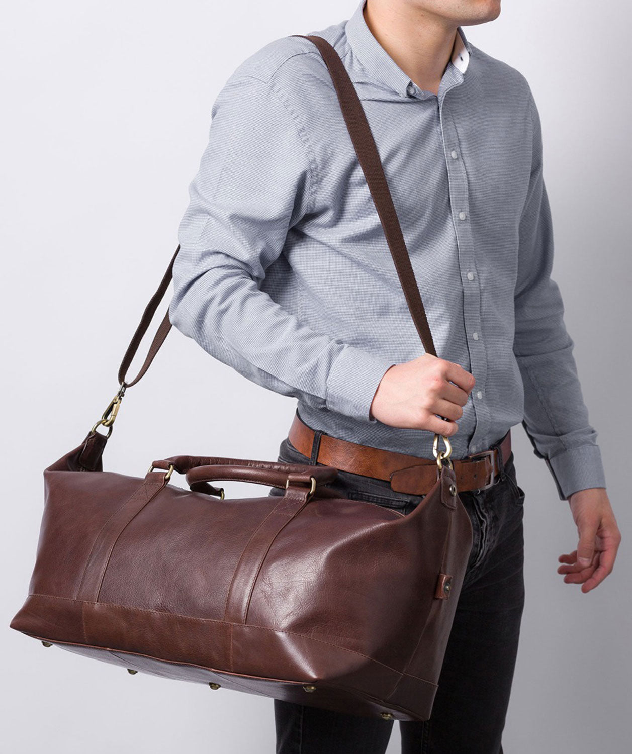 'Port' Malt Leather Holdall