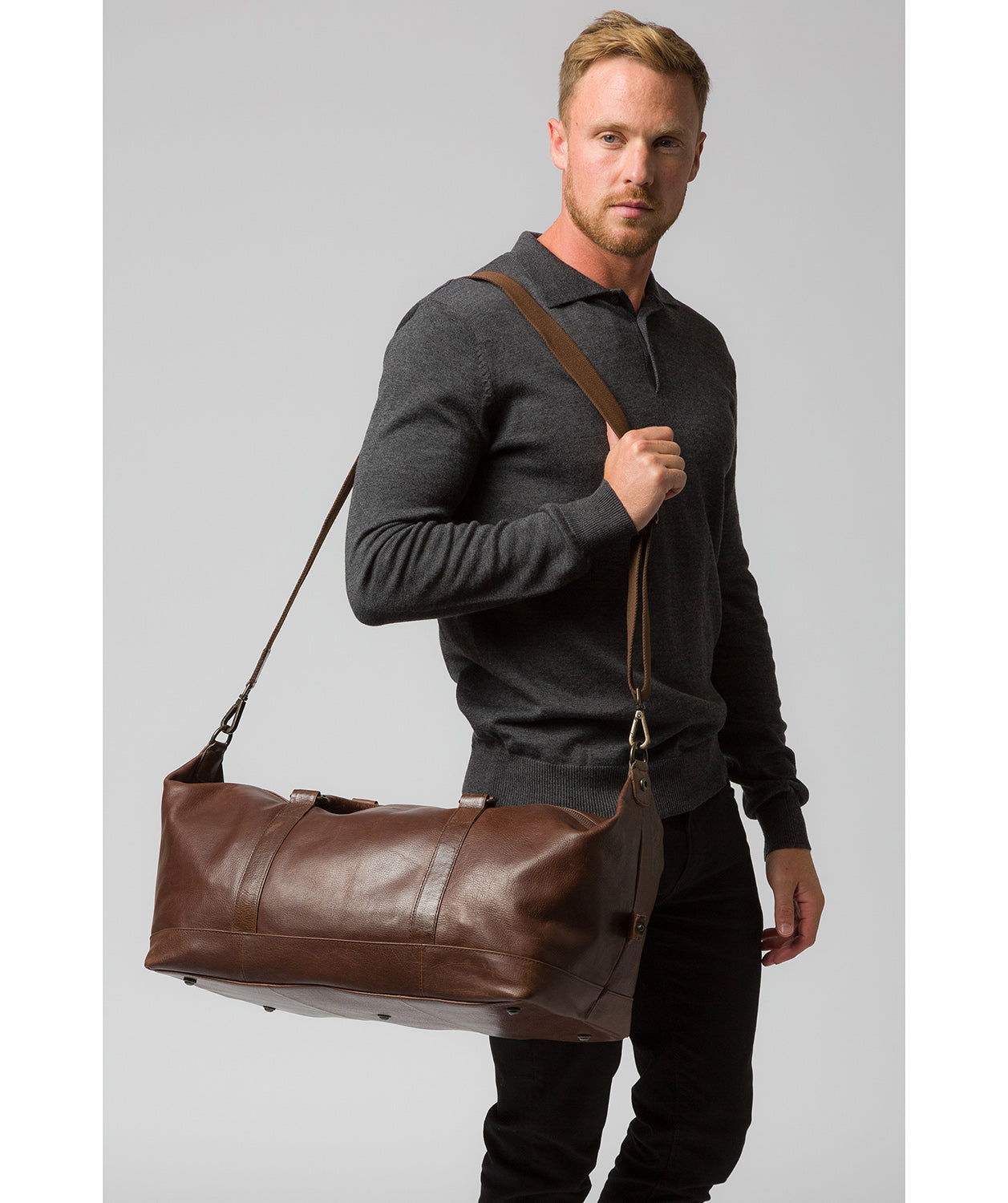 'Port' Malt Leather Holdall image 2