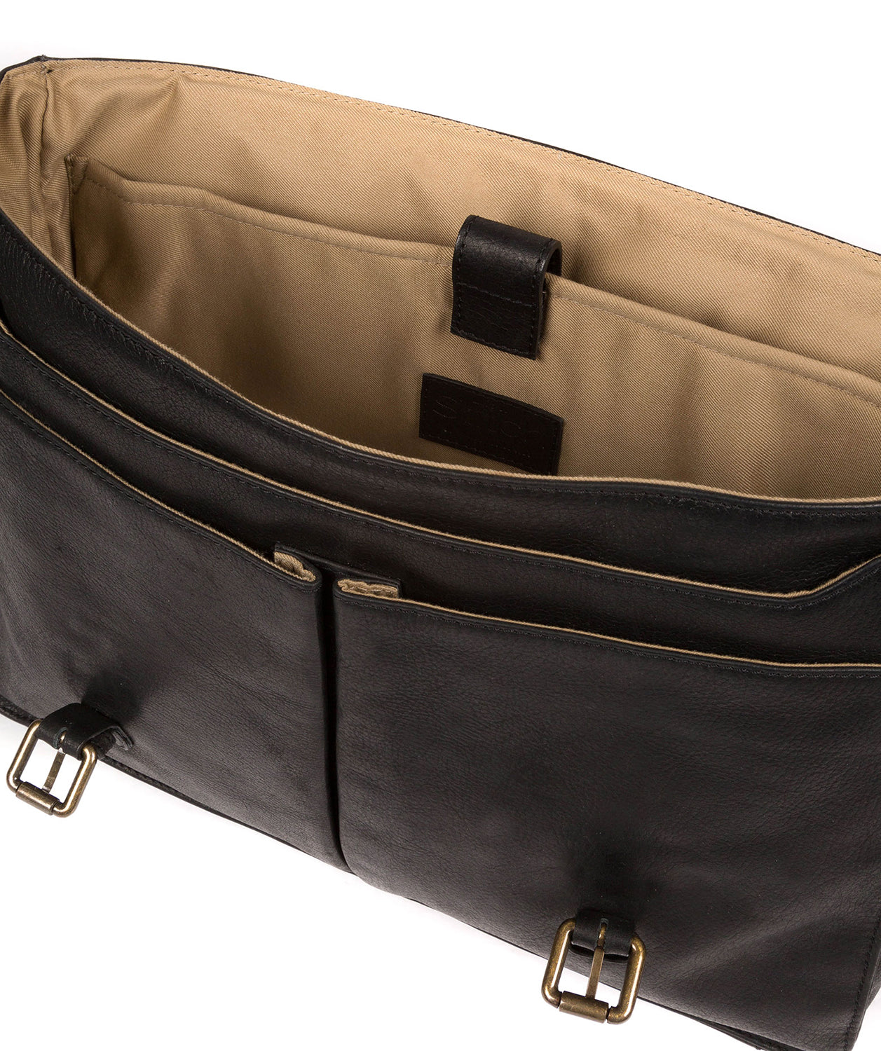 'Lorton' Black Leather Briefcase Pure Luxuries London