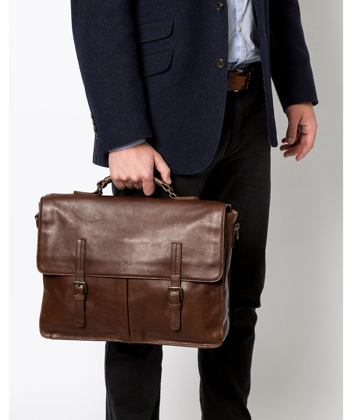 'Lorton' Malt Leather Briefcase Pure Luxuries London