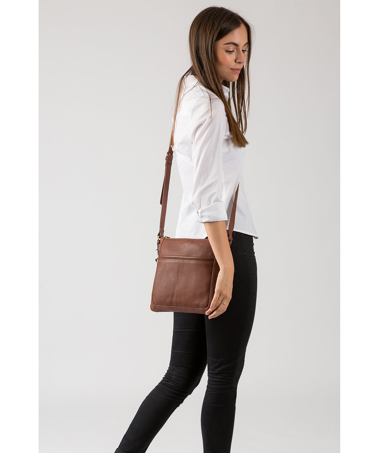 'Essie' Cognac Leather Cross Body Bag image 2