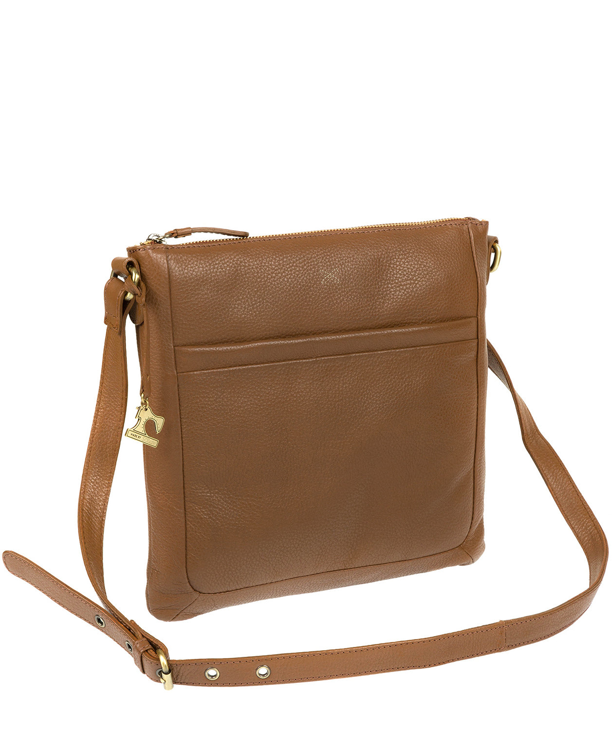 'Essie' Dark Tan Leather Cross Body Bag Pure Luxuries London