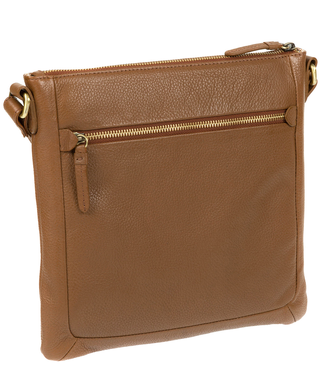 'Essie' Dark Tan Leather Cross Body Bag Pure Luxuries London