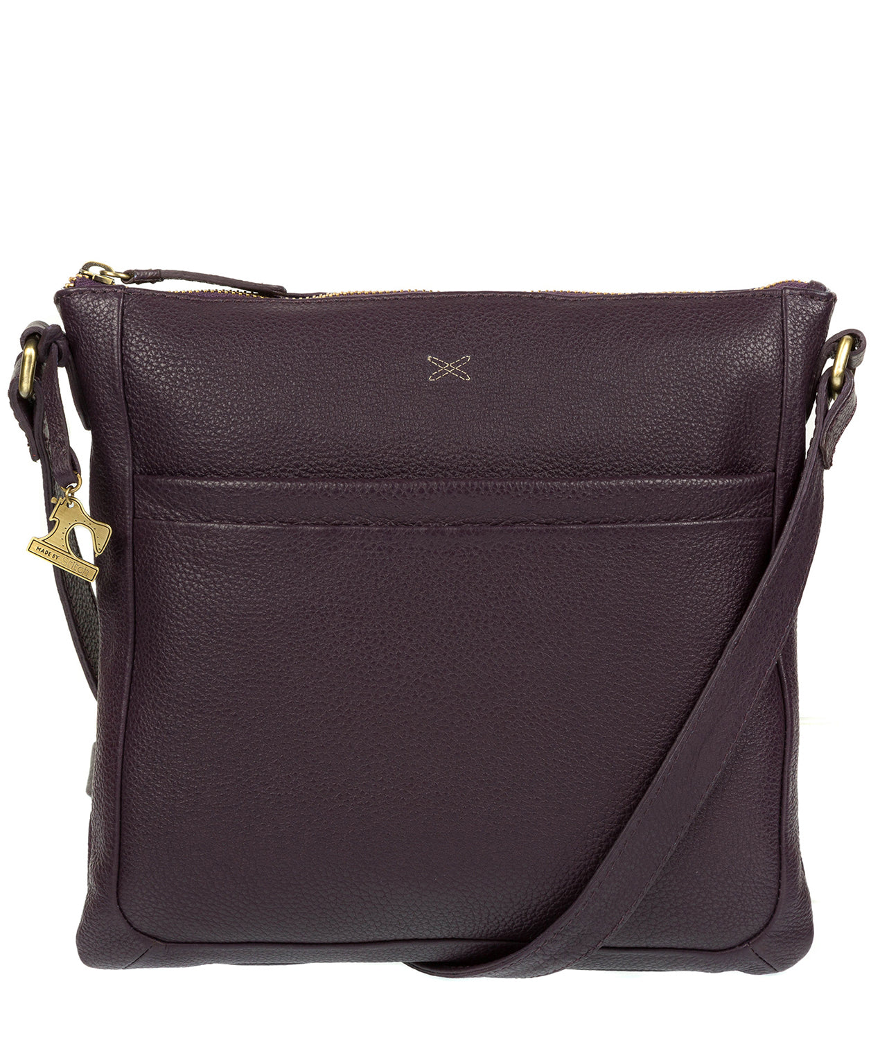 'Essie' Plum Leather Cross Body Bag