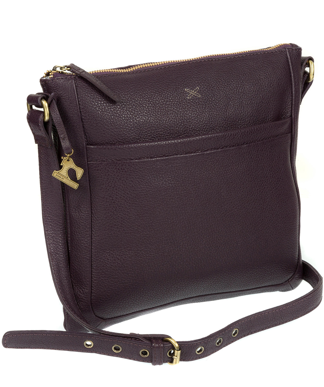 'Essie' Plum Leather Cross Body Bag
