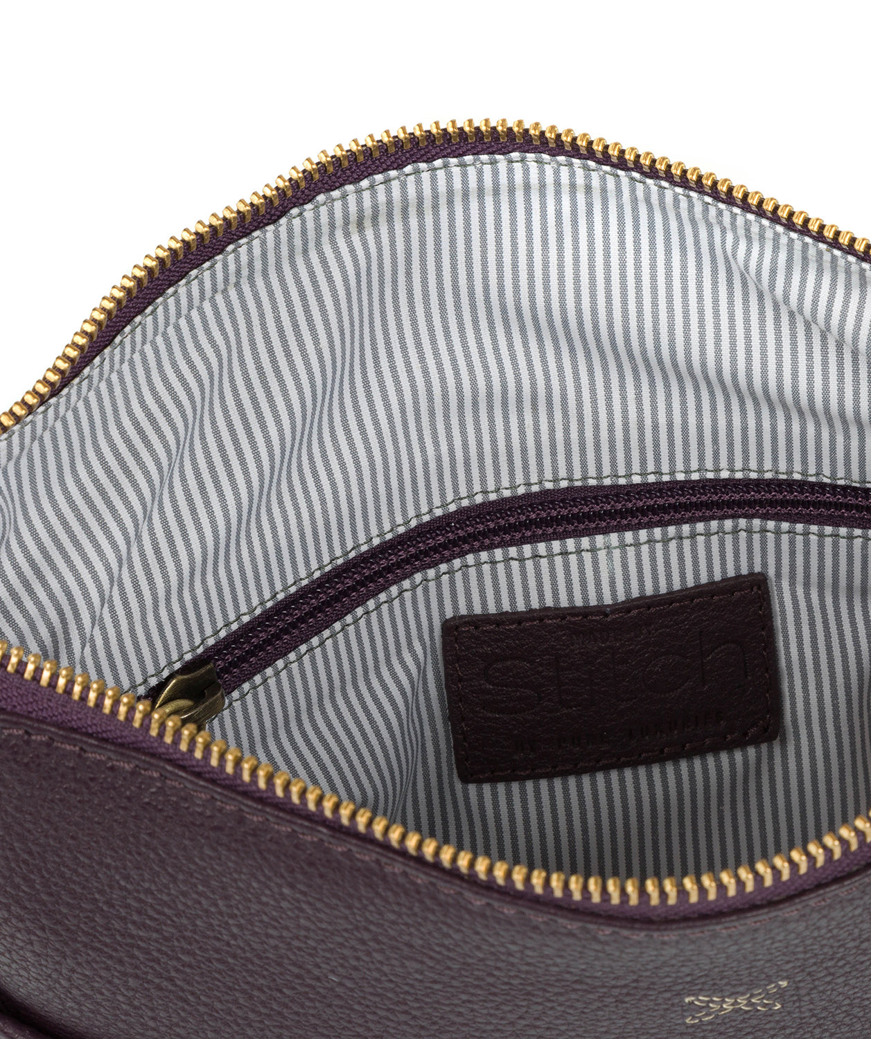 'Essie' Plum Leather Cross Body Bag