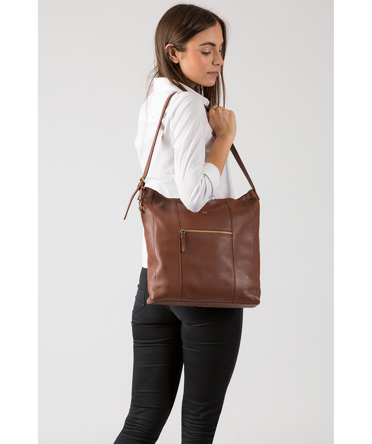 'Yashi' Cognac Leather Bag