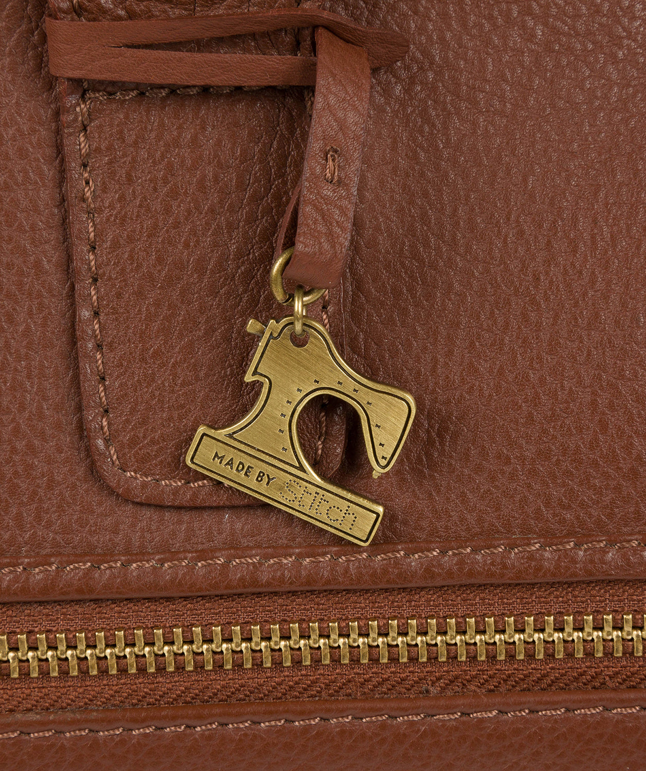 'Quinn' Cognac Leather Tote Bag