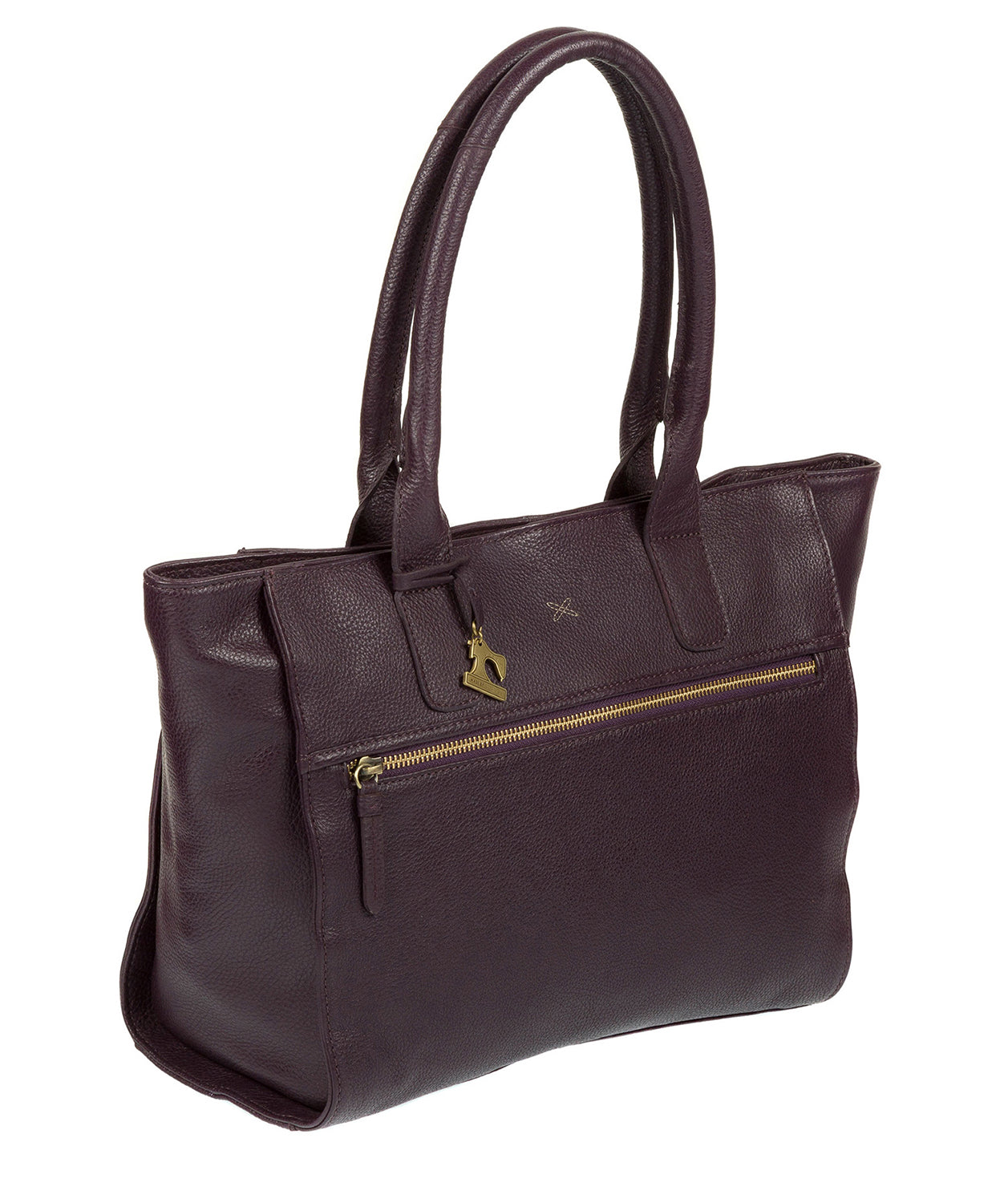 'Quinn' Plum Leather Tote Bag image 3