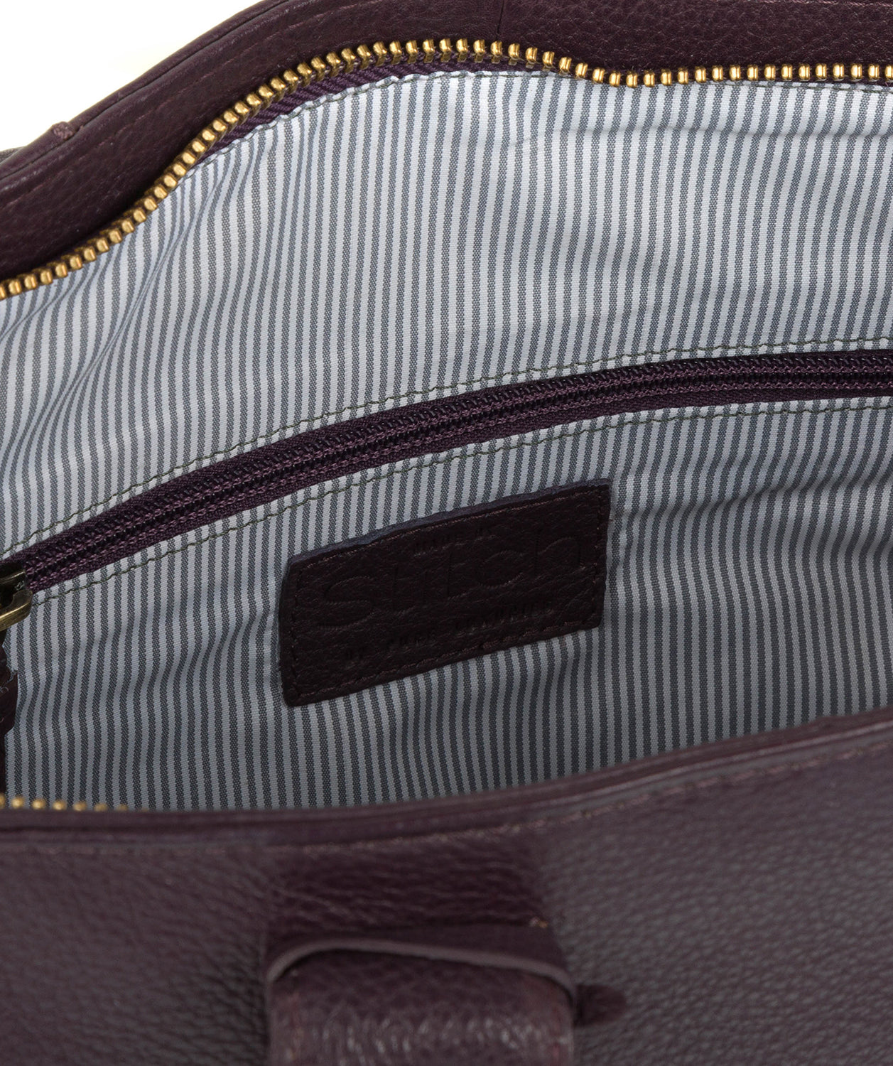 'Quinn' Plum Leather Tote Bag image 4