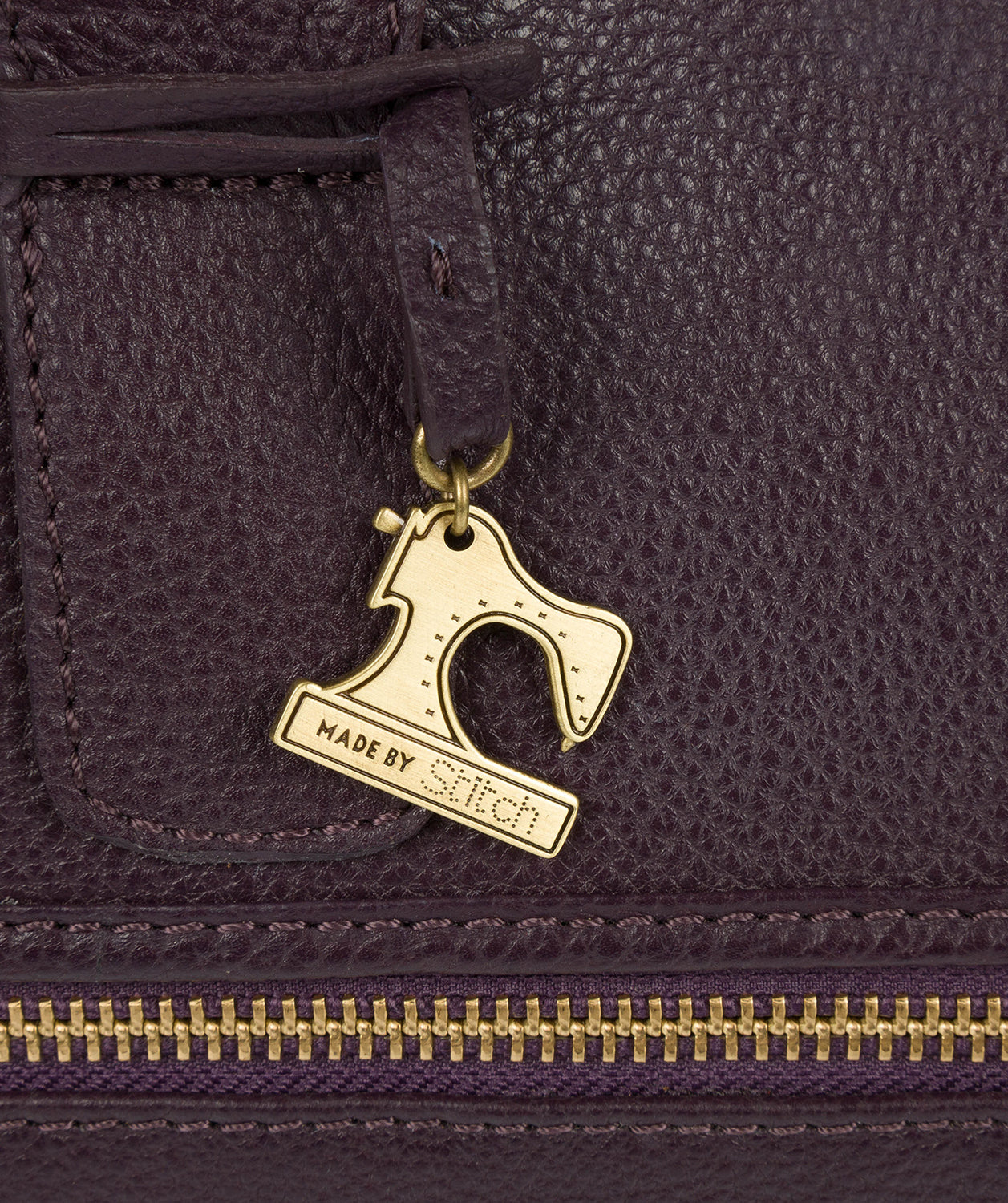 'Quinn' Plum Leather Tote Bag