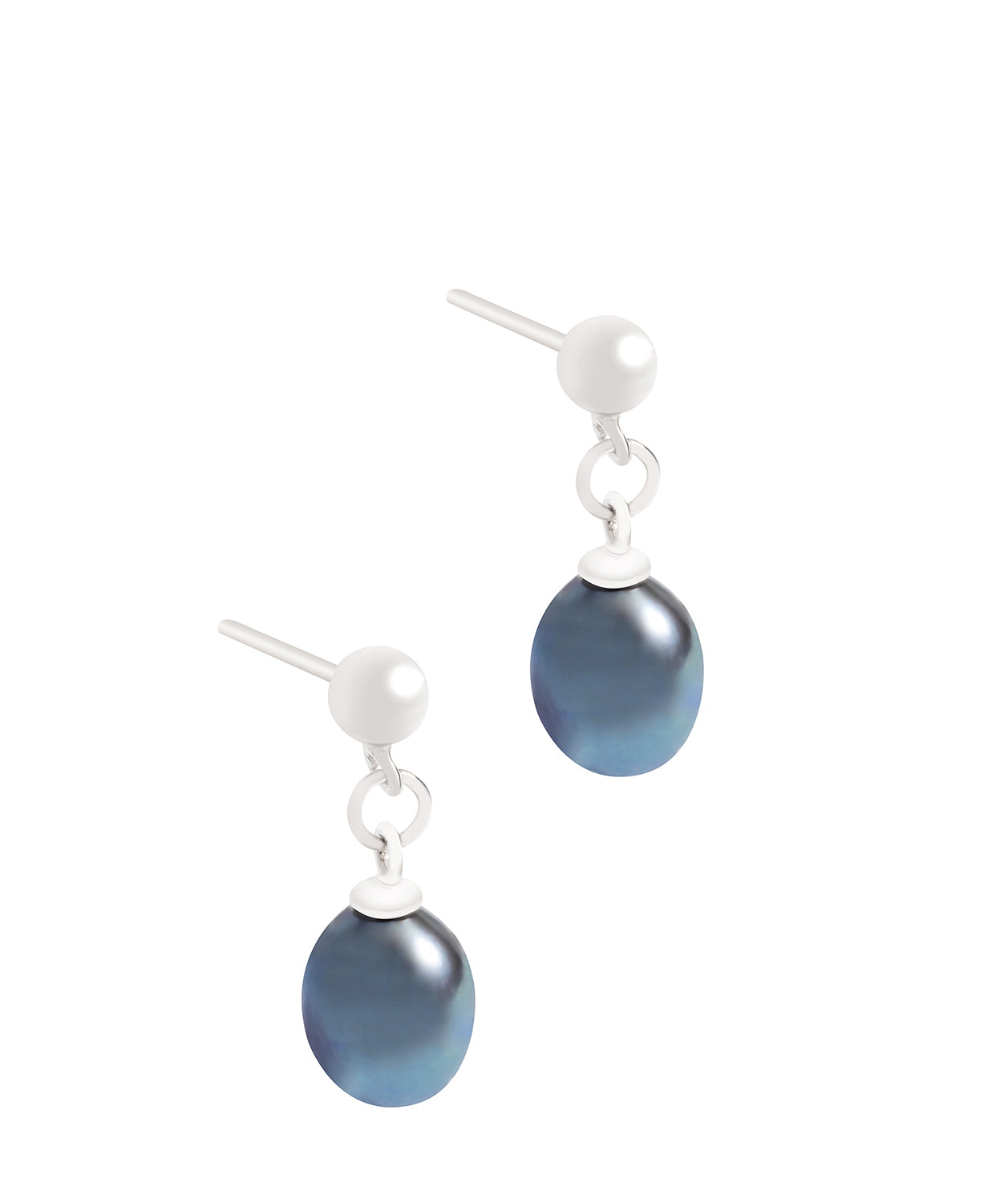 Gift Packaged 'Wava' 7-7.5mm Freshwater Peacock Pearl Drop Earrings